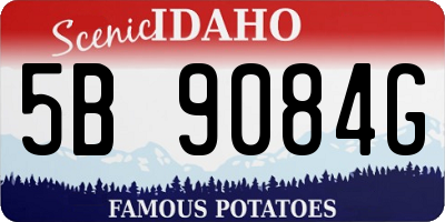 ID license plate 5B9084G