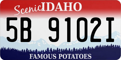 ID license plate 5B9102I