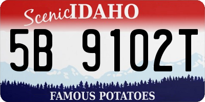 ID license plate 5B9102T