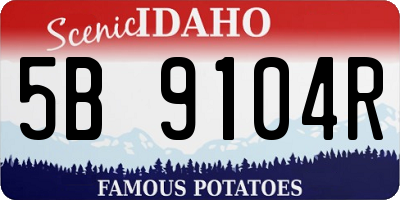 ID license plate 5B9104R