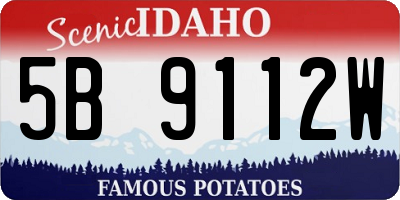 ID license plate 5B9112W