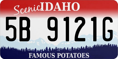 ID license plate 5B9121G