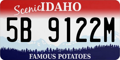 ID license plate 5B9122M