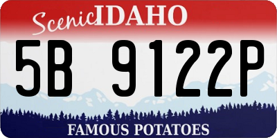 ID license plate 5B9122P