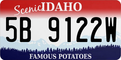 ID license plate 5B9122W