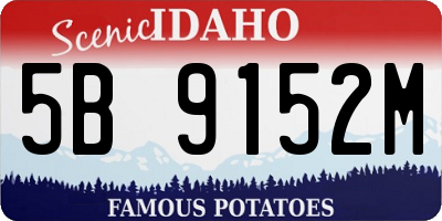 ID license plate 5B9152M
