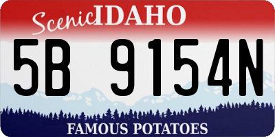 ID license plate 5B9154N