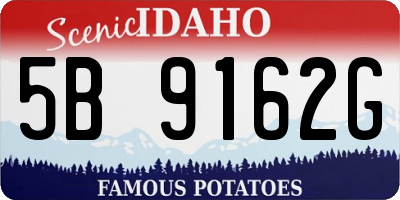 ID license plate 5B9162G