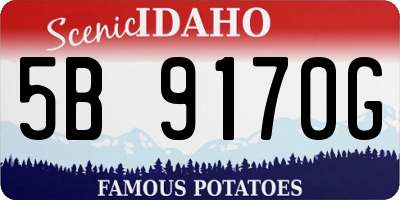 ID license plate 5B9170G