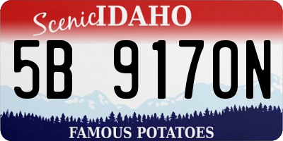 ID license plate 5B9170N