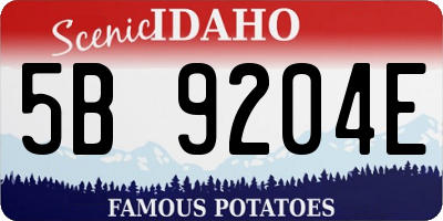 ID license plate 5B9204E