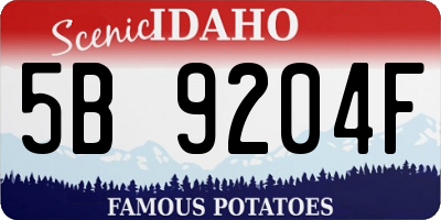 ID license plate 5B9204F