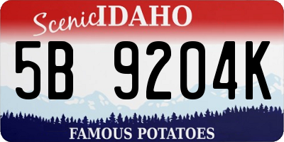 ID license plate 5B9204K