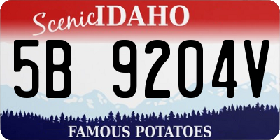 ID license plate 5B9204V