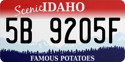 ID license plate 5B9205F