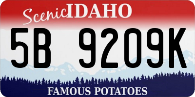 ID license plate 5B9209K