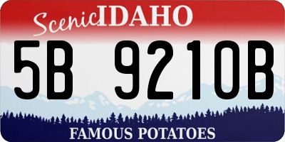 ID license plate 5B9210B