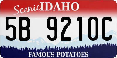 ID license plate 5B9210C