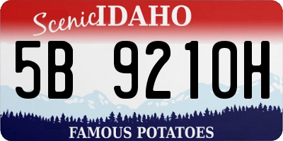 ID license plate 5B9210H