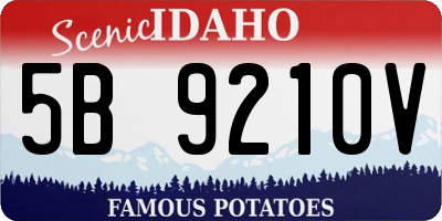 ID license plate 5B9210V