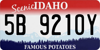 ID license plate 5B9210Y