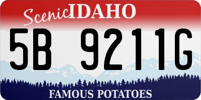 ID license plate 5B9211G