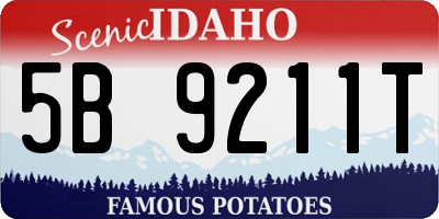 ID license plate 5B9211T