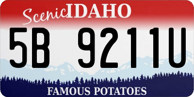 ID license plate 5B9211U