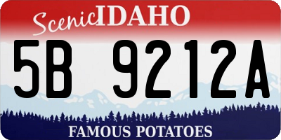 ID license plate 5B9212A