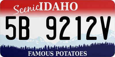 ID license plate 5B9212V