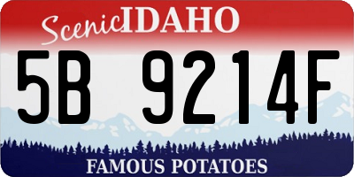 ID license plate 5B9214F