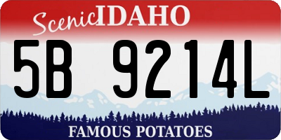 ID license plate 5B9214L