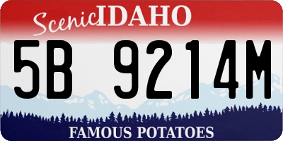 ID license plate 5B9214M