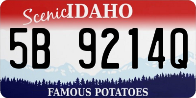 ID license plate 5B9214Q
