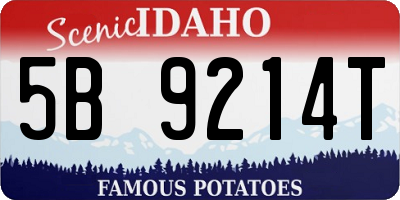 ID license plate 5B9214T