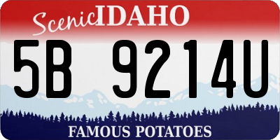 ID license plate 5B9214U