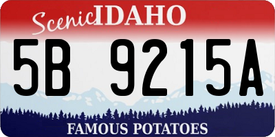 ID license plate 5B9215A