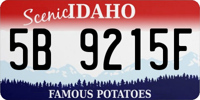 ID license plate 5B9215F