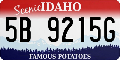 ID license plate 5B9215G