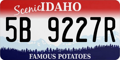 ID license plate 5B9227R