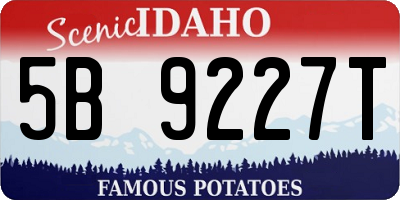 ID license plate 5B9227T