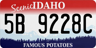 ID license plate 5B9228C