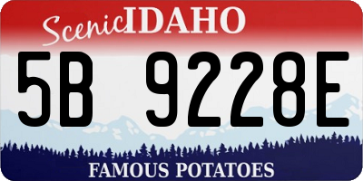 ID license plate 5B9228E