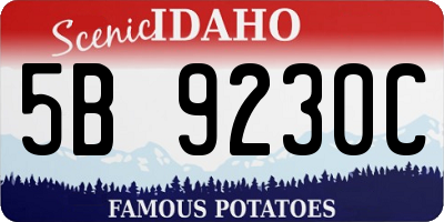 ID license plate 5B9230C