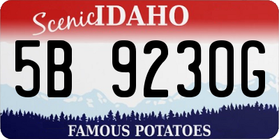 ID license plate 5B9230G