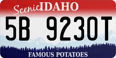 ID license plate 5B9230T