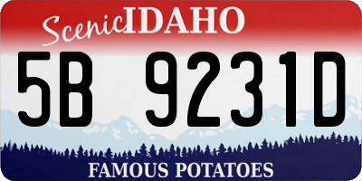 ID license plate 5B9231D