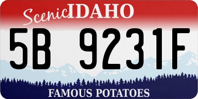 ID license plate 5B9231F