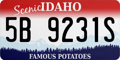 ID license plate 5B9231S