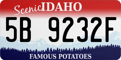 ID license plate 5B9232F